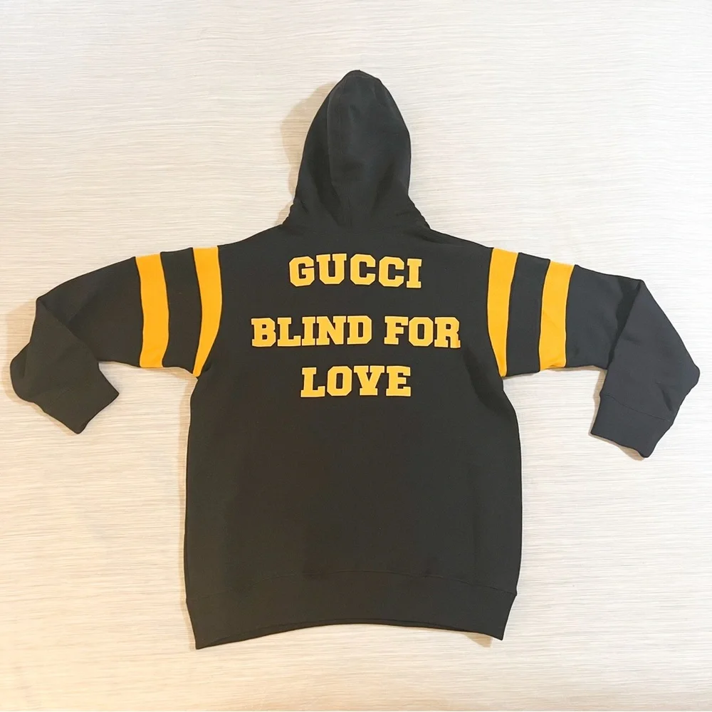 GUCCI SS21 BLIND FOR LOVE Printing Striped Pullover Hoodie
